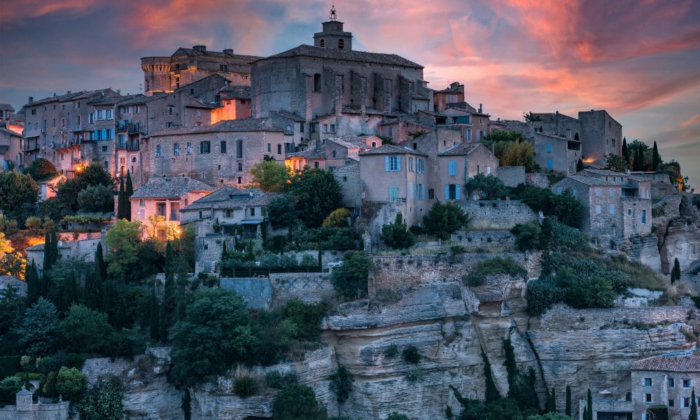Gordes Town in Provence,France at Twilight